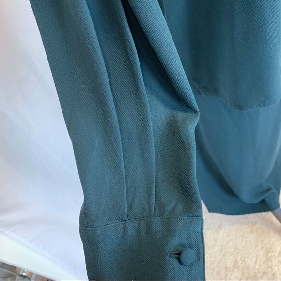 Eileen Fisher dark teal 100% silk two piece dress blouse set Sz M - Picture 9 of 16